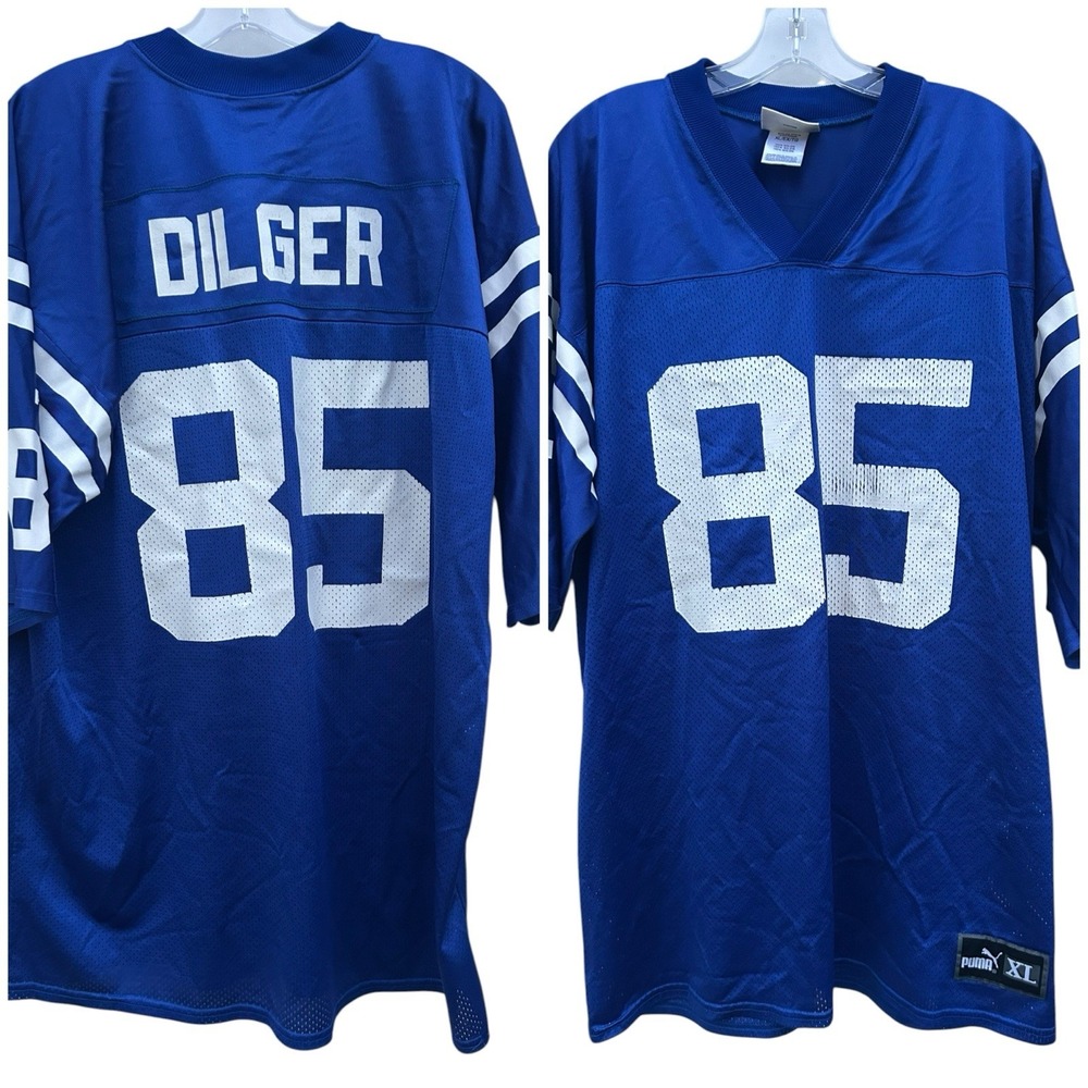 Vintage 90s Puma Ken Dilger Indianapolis Colts Blue Football Jersey Mens XL